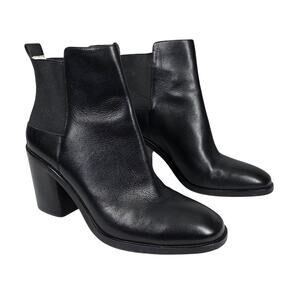 POUR LA VICTOIRE C380 CHELSEA BOOTS – WOMEN’S 7 – BLACK LEATHER – BLOCK HEEL